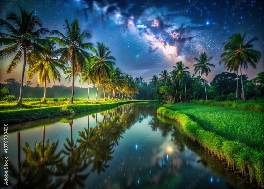 Kerala Night Nature: Low Light Photography of Lush Green Landscape