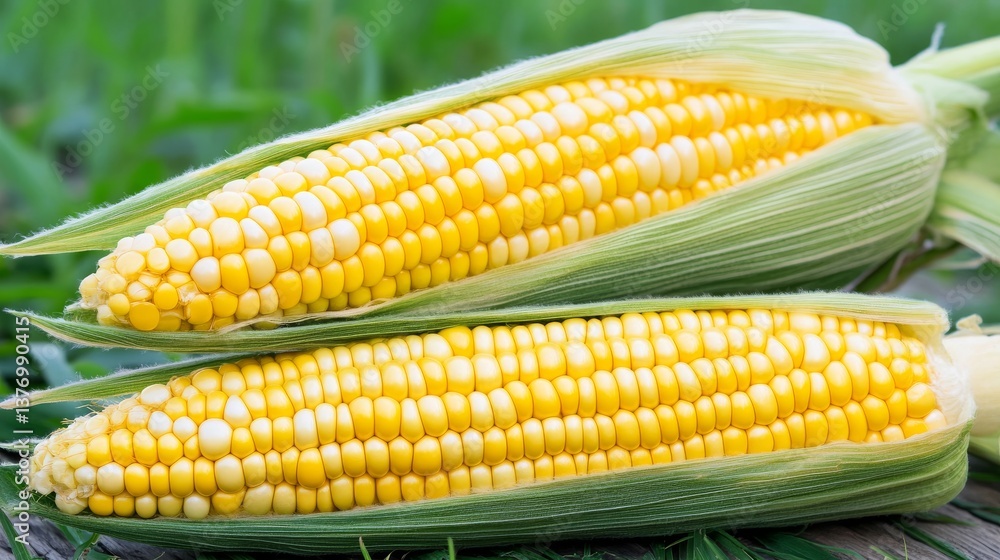 Close Up of Fresh Corn on the Cob Close Up of Fresh Corn on the Cob
