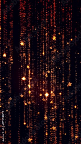 Sparkling Gold Starfall Festive Glitter Loop Background Animation