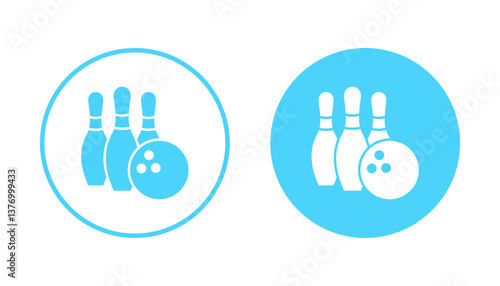 Bowling icon vector. bowling ball and pin sign and symbol.