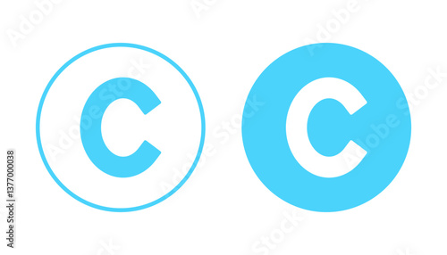 Copyright icon vector. copyright sign and symbol