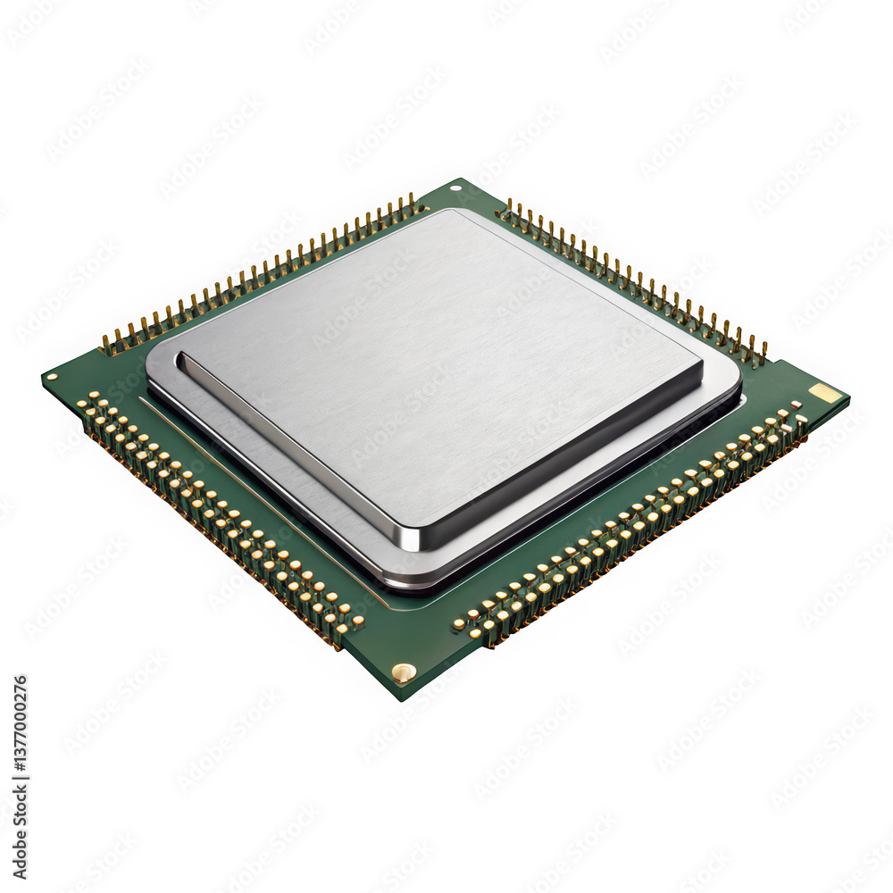 A close-up view of a modern microprocessor chip, showcasing its intricate design and metallic surface, representing advanced technology in computing. A close-up view of a modern microprocessor chip, showcasing its intricate design and metallic surface, representing advanced technology in computing.