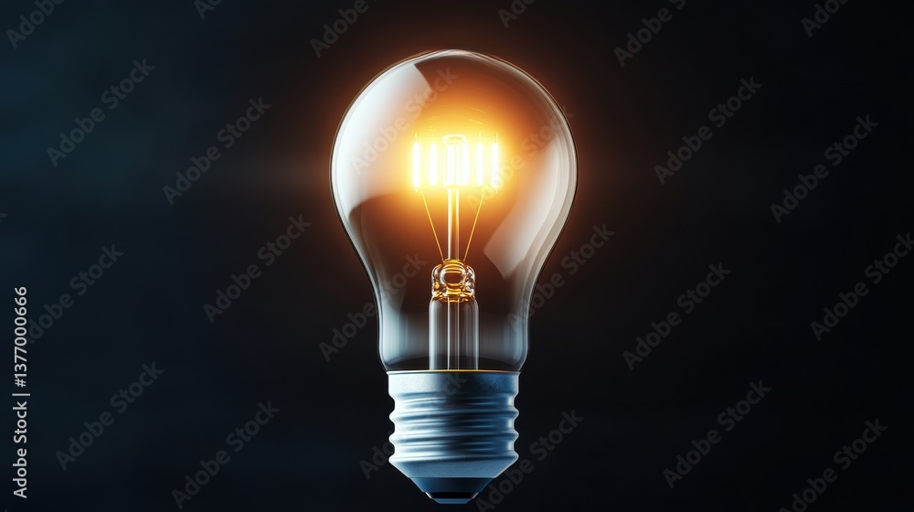 Bright Glowing Incandescent Light Bulb Illuminating Vibrantly Against a Dark Background Showcasing the Beauty of Light and Darkness in Detail Bright Glowing Incandescent Light Bulb Illuminating Vibrantly Against a Dark Background Showcasing the Beauty of Light and Darkness in Detail