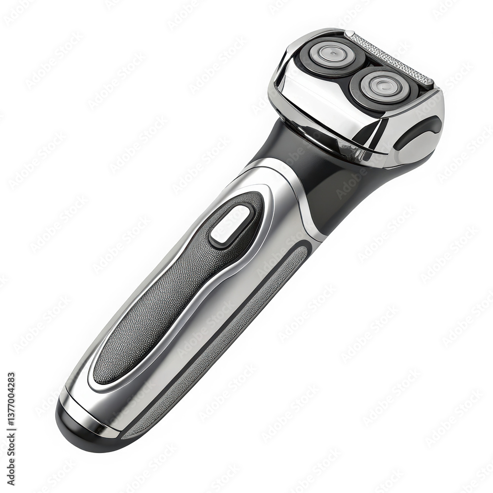 A sleek and modern electric shaver with a metallic finish, designed for a smooth and comfortable shaving experience, showcasing advanced grooming technology. A sleek and modern electric shaver with a metallic finish, designed for a smooth and comfortable shaving experience, showcasing advanced grooming technology.