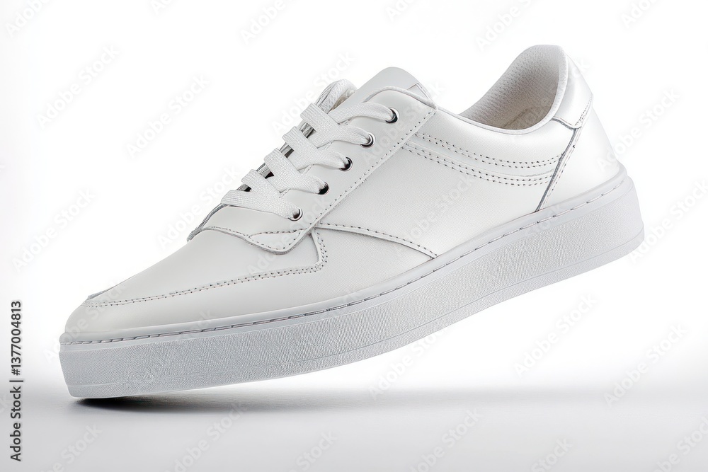 Modern white sneakers isolated on clean background stylish sport shoes for casual fashion footwear Modern white sneakers isolated on clean background stylish sport shoes for casual fashion footwear