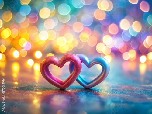 Miniature Double Heart, Romantic Valentine's Day Tilt-Shift Photo