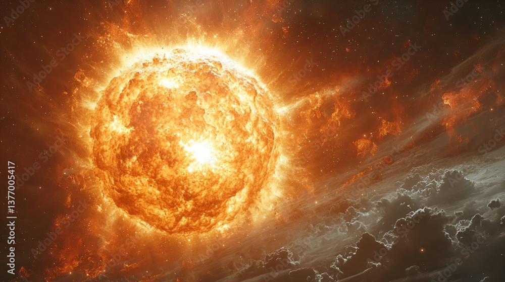 Obraz premium Cosmic Inferno - Exploding Star in Space