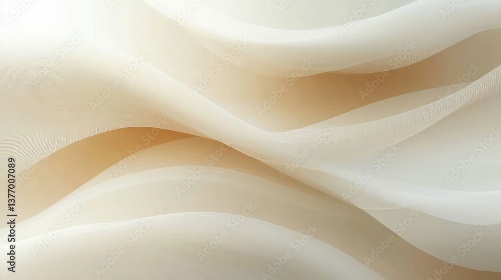 Obraz premium Curved Waves Soft Beige Background Material