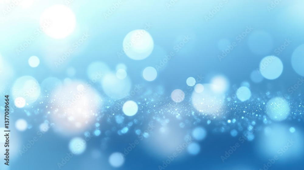 Obraz premium Illuminated Bokeh Gradient Background Simple Pastel Blue