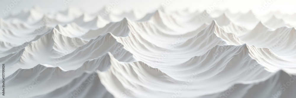 Obraz premium Abstract White Mountain Range Visualisation