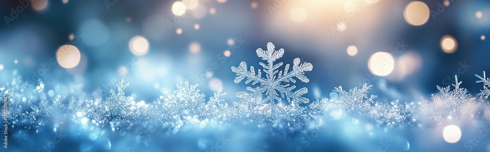 Winter Wonderland Dreamscape Snowflakes Bokeh Soft Blue Light Christmas Celebration Background Winter Wonderland Dreamscape Snowflakes Bokeh Soft Blue Light Christmas Celebration Background
