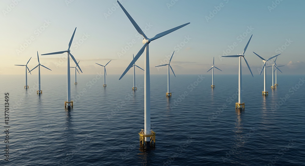 Offshore Wind Farm Generating Clean Energy in the Open Ocean Offshore Wind Farm Generating Clean Energy in the Open Ocean