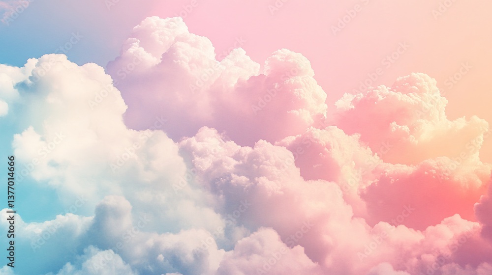 Pastel Dreams, Ethereal Clouds with a Soft Hued Sky Formation Pastel Dreams, Ethereal Clouds with a Soft Hued Sky Formation