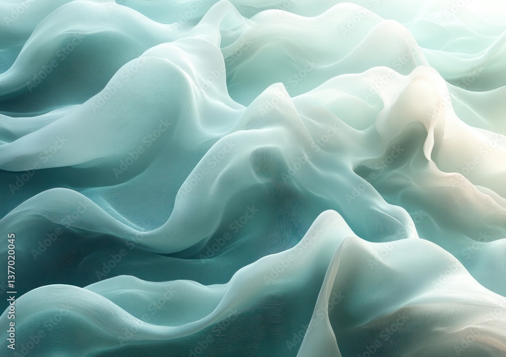 Obraz premium Gradient Wave Background Material Blue Teal White Elegant Modern Design