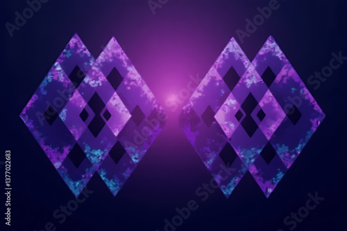 Dynamic geometric shapes abstract art digital design vibrant colors symmetrical viewpoint photo