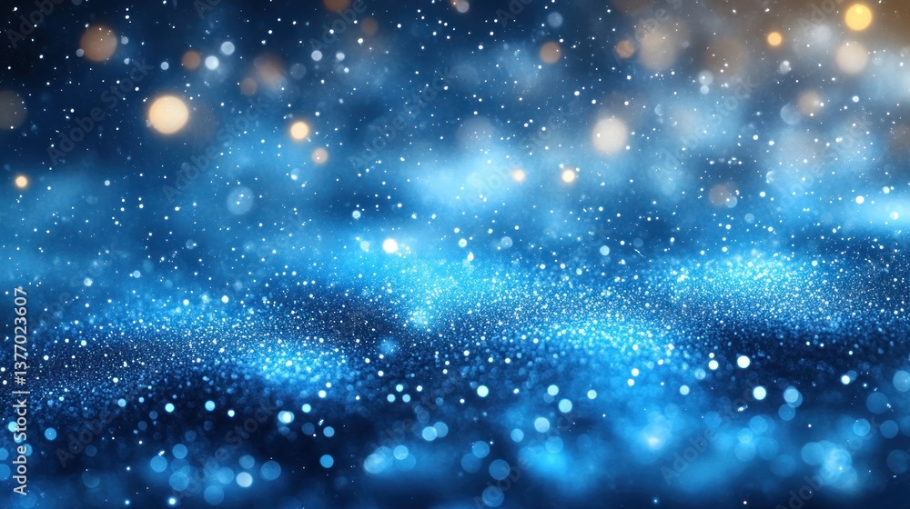 Fototapeta premium Glittering Bokeh Sky Blue Gradient Background Elegant Dreamy Illumination