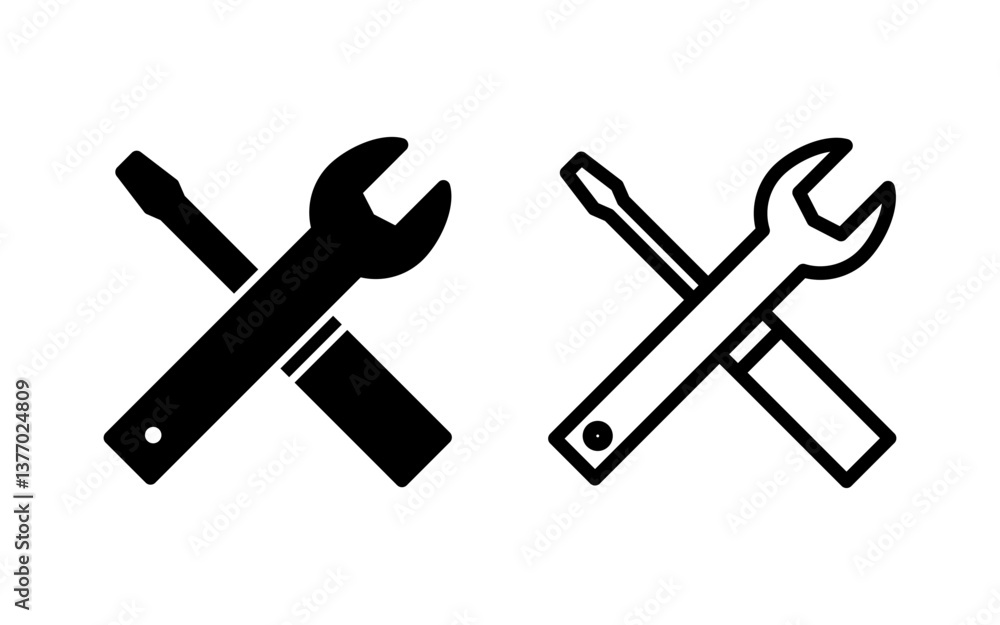 Repair tools icon vector illustration. tool sign and symbol. setting icon. Wrench and screwdriver. Service Repair tools icon vector illustration. tool sign and symbol. setting icon. Wrench and screwdriver. Service