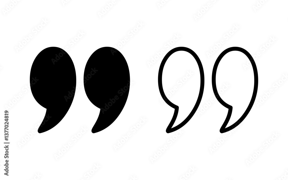Quote icon vector illustration. Quotation mark sign and symbol Quote icon vector illustration. Quotation mark sign and symbol