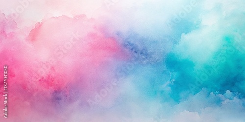 Pink and Blue Watercolor Background - Minimalist Abstract Texture