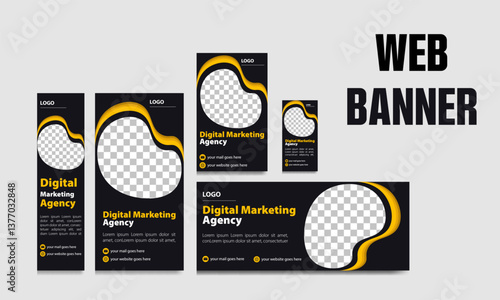 Creative modern and simple web banner template, modern eye catching and minimalist web banner template.