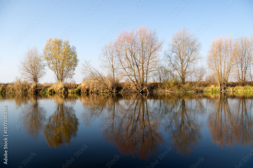 Autumn river landscape Autumn river landscape