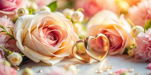 Romantic Valentine's Day Wedding Heart Symbol - Stock Photo