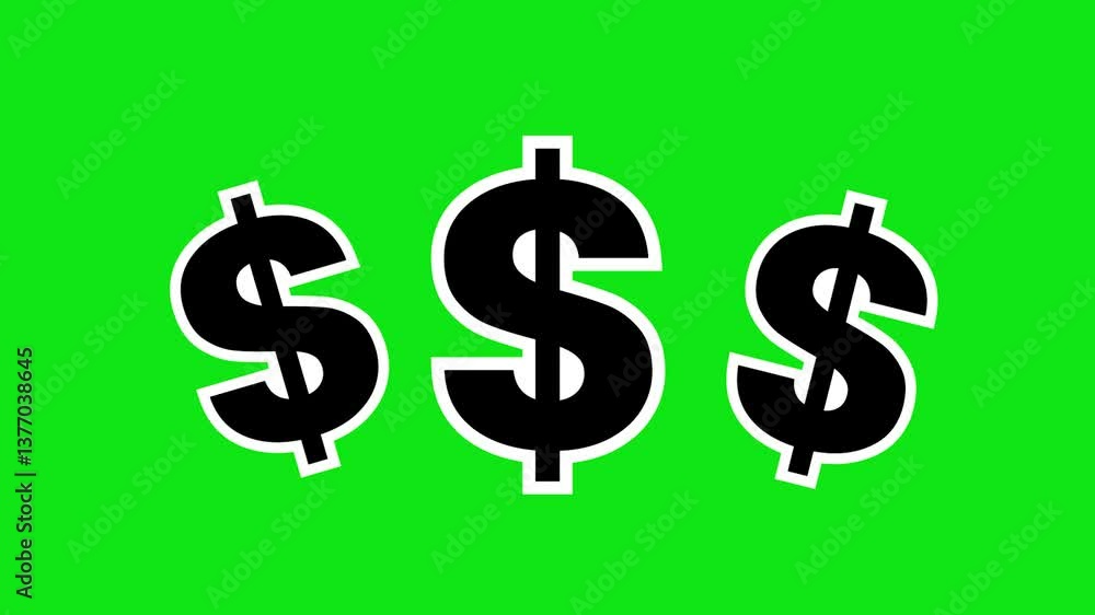 Animated Dollar Signs with Vibration and Wiggle Effects on Green Screen, Shaking Money Symbols for Finance, Wealth, Business, Currency, and Economic Motion Graphics Animated Dollar Signs with Vibration and Wiggle Effects on Green Screen, Shaking Money Symbols for Finance, Wealth, Business, Currency, and Economic Motion Graphics