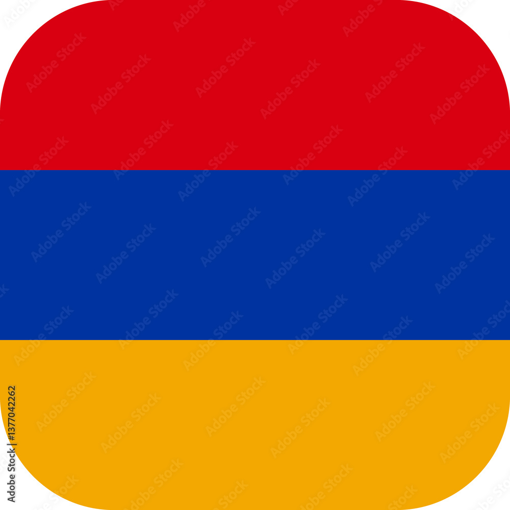 Naklejka premium Flag of Armenia Rounded Square Icon