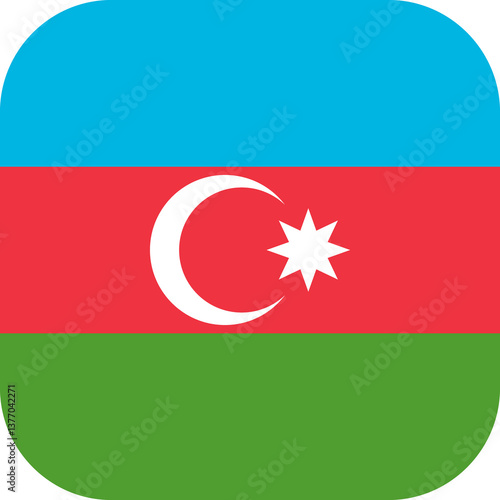 Flag of Azerbaijan Rounded Square Icon