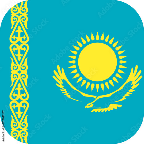 Flag of Kazakhstan Rounded ...