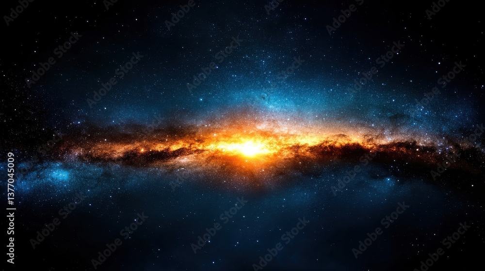 Fototapeta premium A breathtaking 3 giixel view of the majestic Milky Way galaxy from deep space showcasing its vibrant colors and cosmic dust clouds in stunning detail.