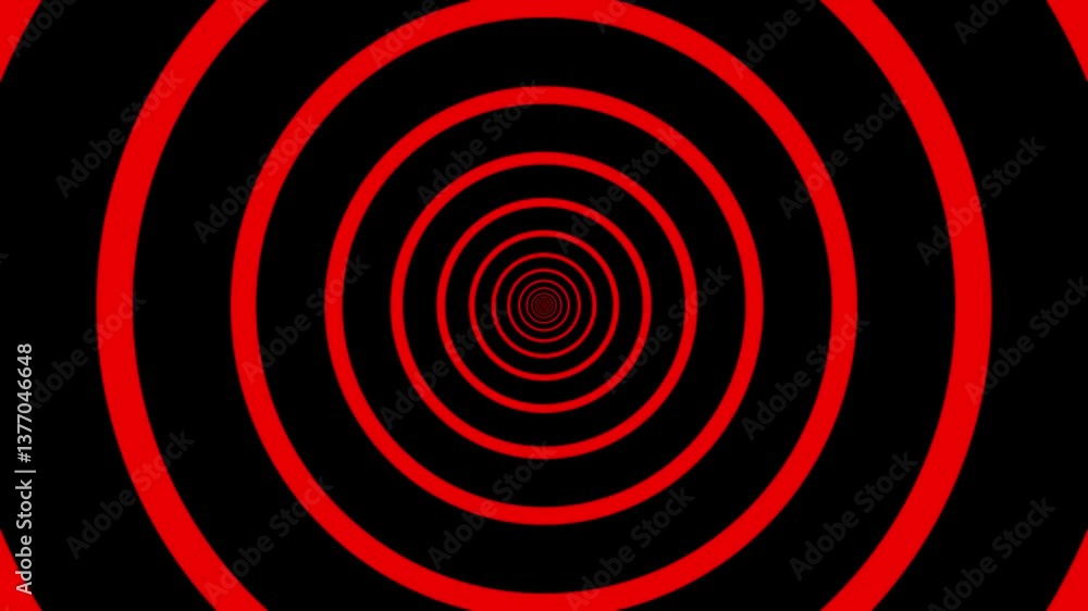 Animated 4k Looped Red Spiral- Optical Illusion Animated 4k Looped Red Spiral- Optical Illusion