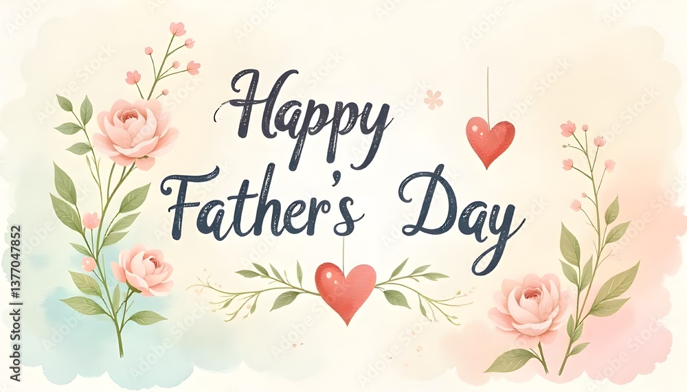 A Happy Father's Day painting in a soft watercolor effect, capturing the warmth and love of the occasion A Happy Father's Day painting in a soft watercolor effect, capturing the warmth and love of the occasion