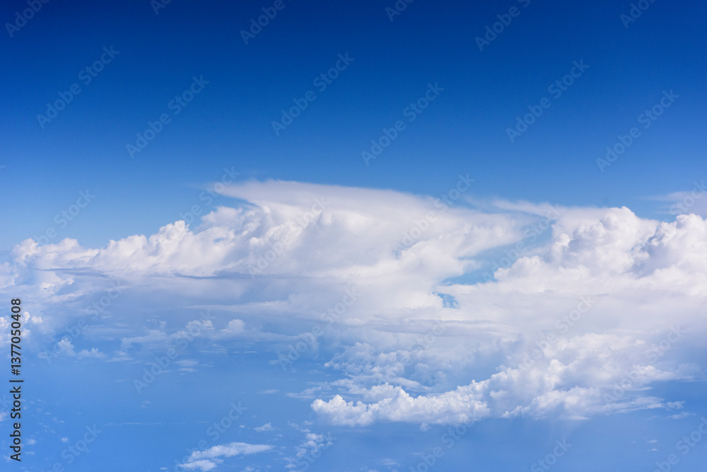 White clouds, blue sky flying into Fiji White clouds, blue sky flying into Fiji