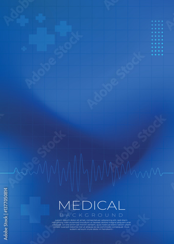 Modern Medical Background with Gradient Colors and ECG Line