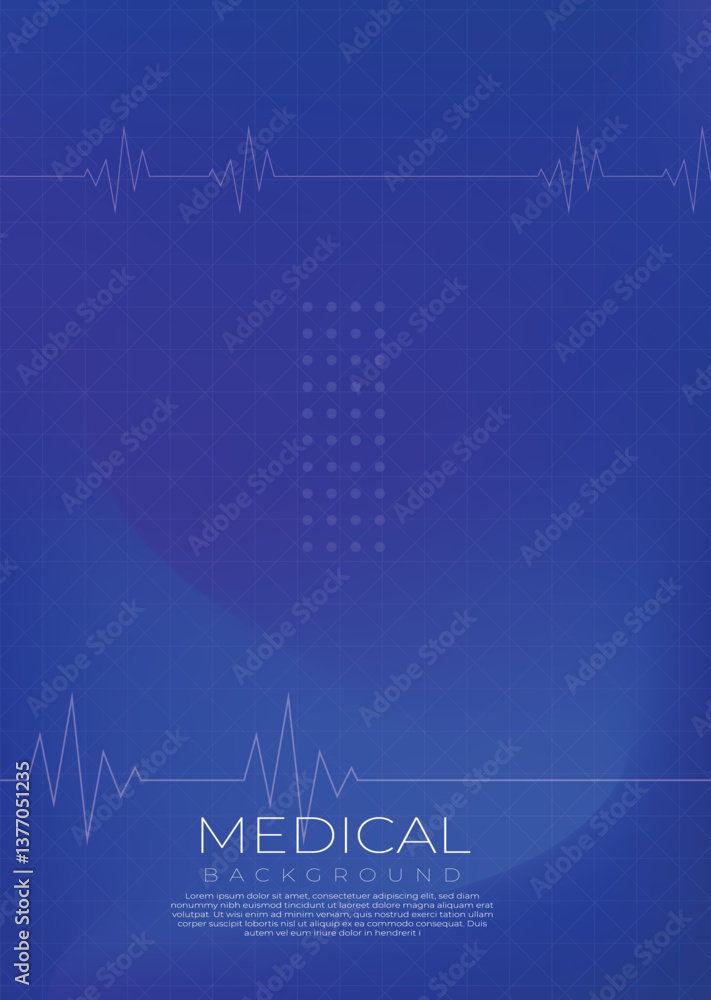 Naklejka premium Modern Medical Background with Gradient Colors and ECG Line