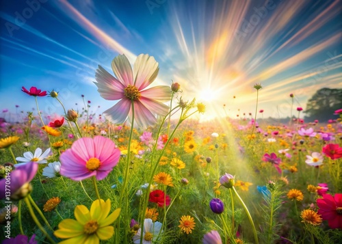 Vibrant Floral Long Exposure: Blurred Beauty in Nature's Palette