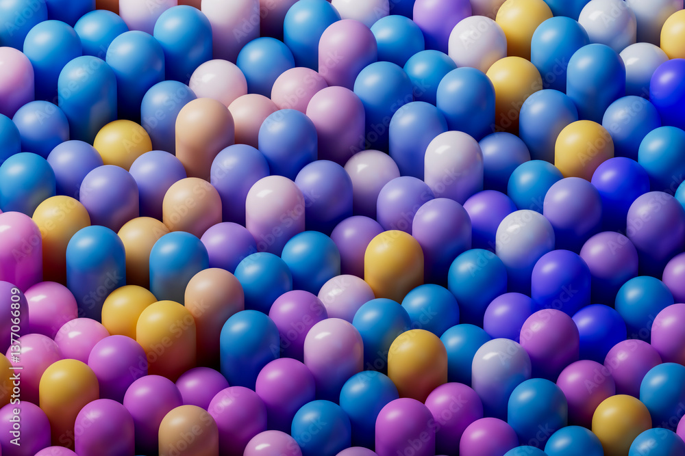 Colorful Abstract 3D Composition with Gradient Patterns Colorful Abstract 3D Composition with Gradient Patterns