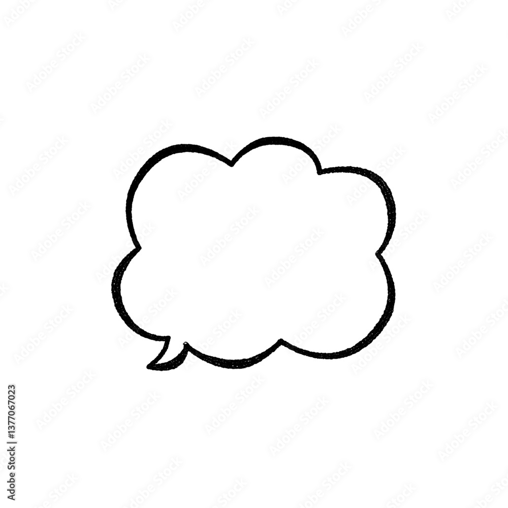 シンプルな手描き風の線の吹き出し シンプルな手描き風の線の吹き出し
