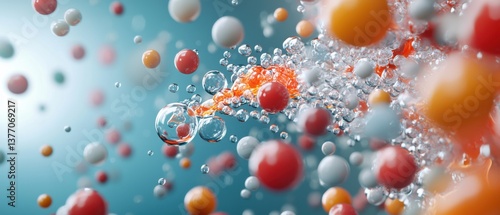 Wallpaper Mural Vibrant and abstract microscopic view of a captivating chemical reaction taking place in a liquid medium Torontodigital.ca