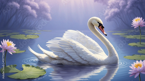 Swan in Still Waters