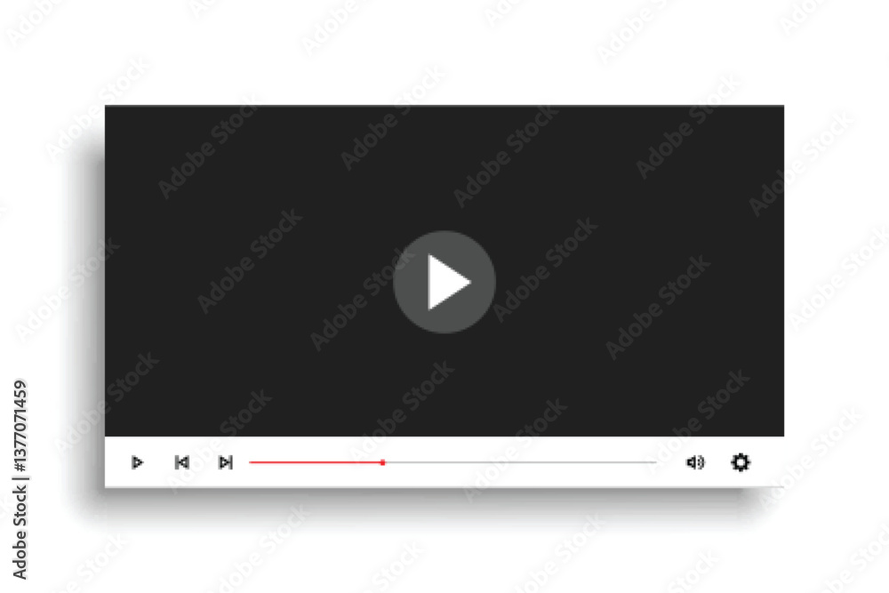 minimal white style video player mockup template design minimal white style video player mockup template design