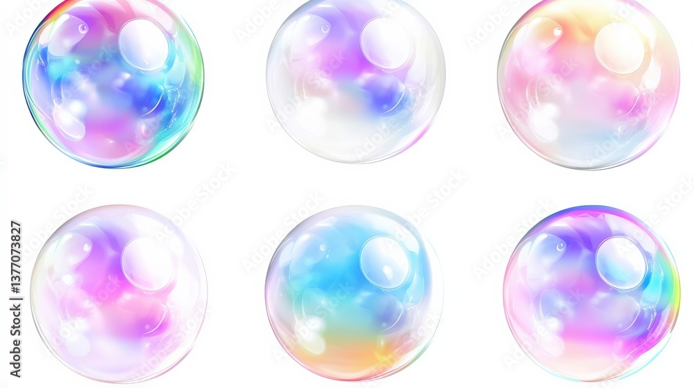 Colorful and vibrant iridescent soap bubbles Colorful and vibrant iridescent soap bubbles