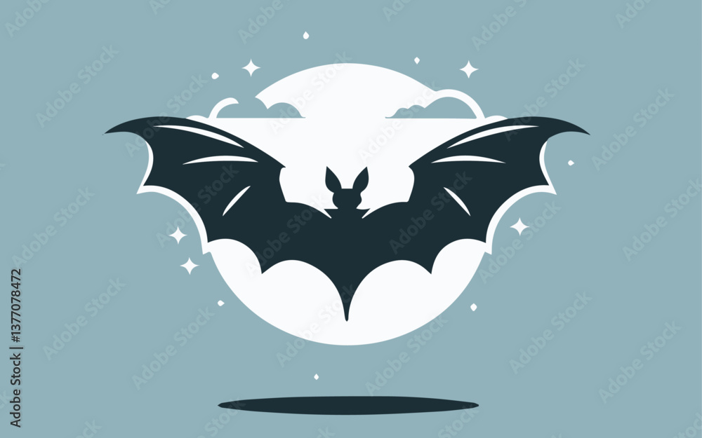 Naklejka premium halloween background with bats and moon