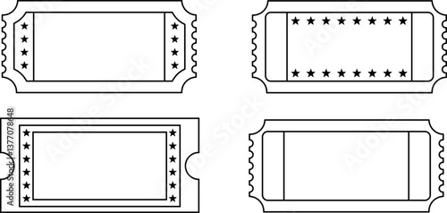 Arcade ticket coupn template vector isolated graphic design image