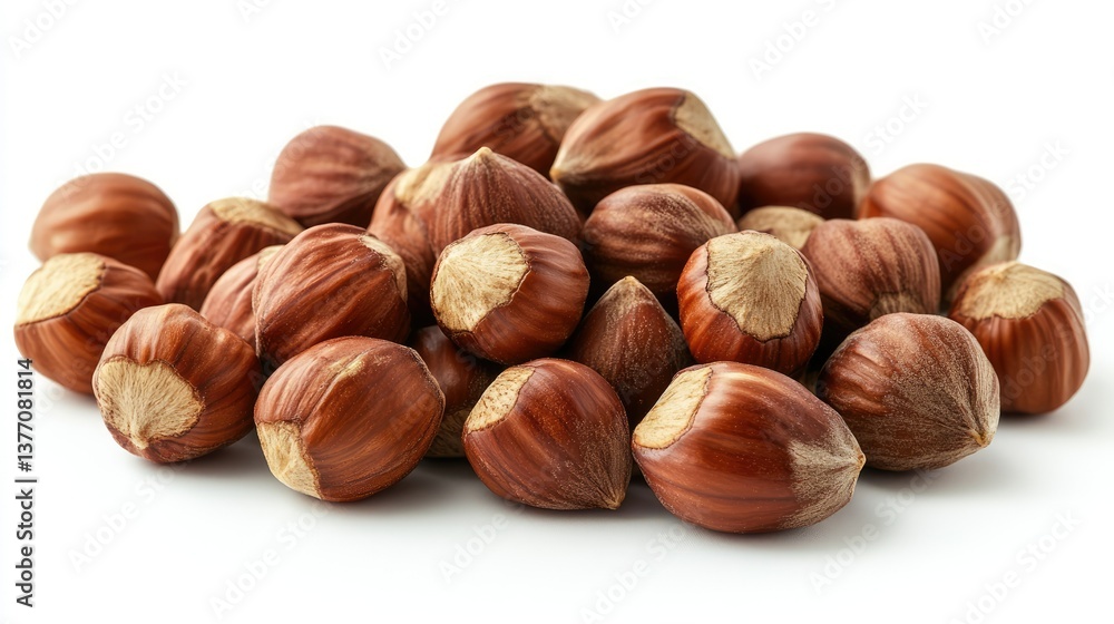 Hazelnuts Isolated on White Background for Nut Photography Hazelnuts Isolated on White Background for Nut Photography