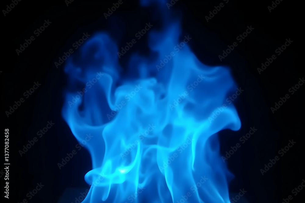 Fototapeta premium Captivating Electric Blue Flame Erupting with an Ethereal Glow, Perfect for Abstract Designs, Energy Concepts, and Modern Artistic Visuals