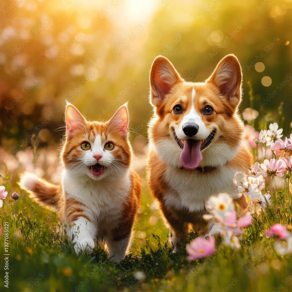 Summer adventures with a playful corgi and a curious cat. Summer adventures with a playful corgi and a curious cat.