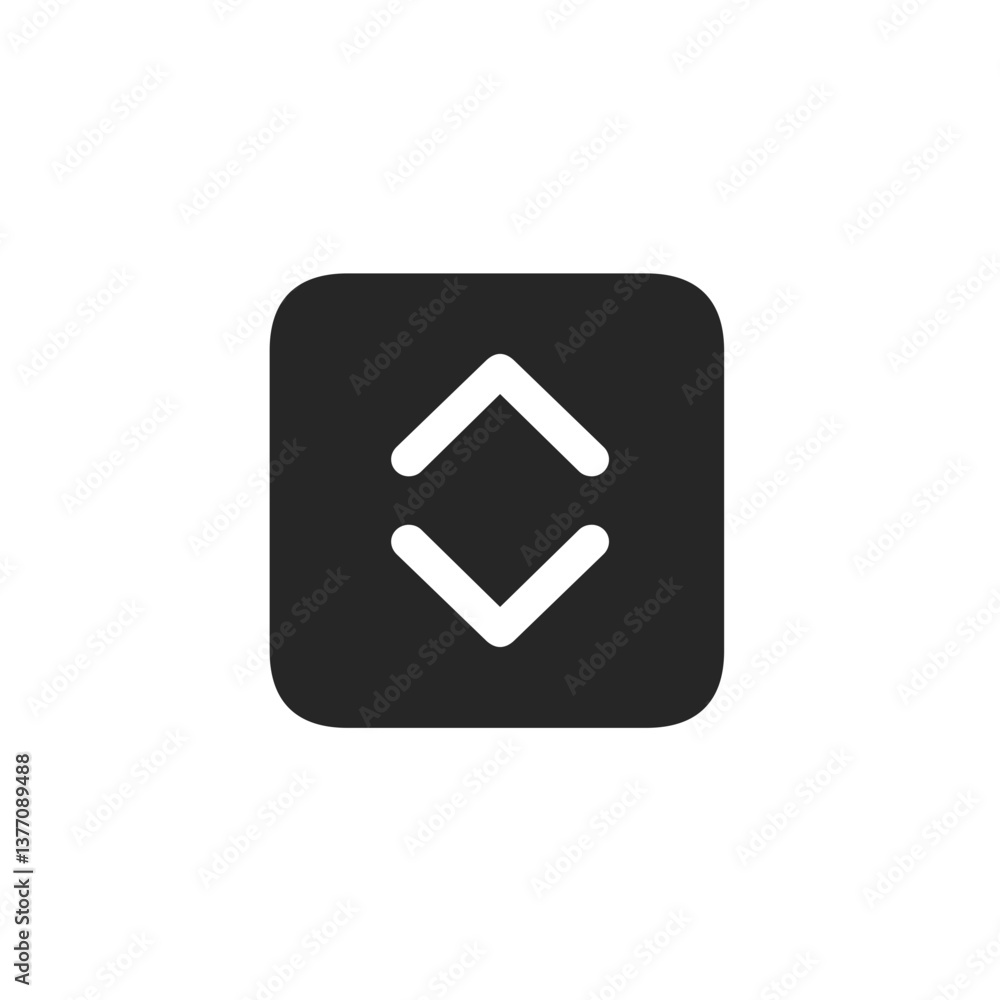 White Vertical Arrows in Black Rounded Square
White Vertical Arrows in Black Rounded Square