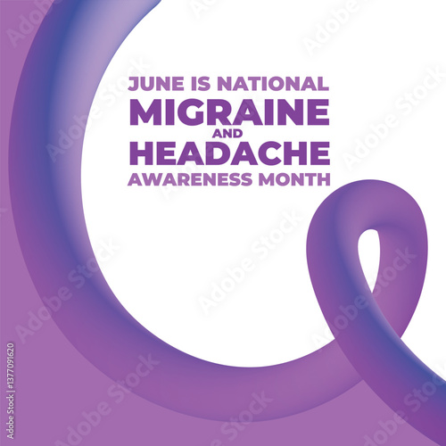 National Migraine and headache awareness month is observed every year in June. banner design template Vector illustration background design.